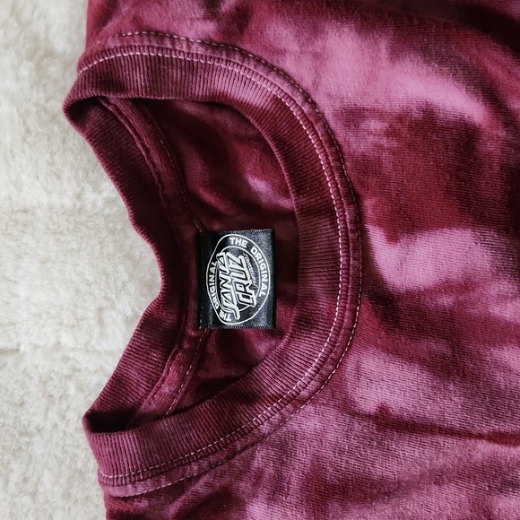 Santa Cruz Skateboarding Tie Dye Women's Burgundy T_Shirt Size S - Picture 4 of 8